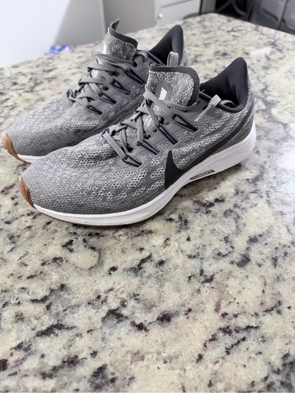 Nike Grey and Black Flyknit Running Shoes